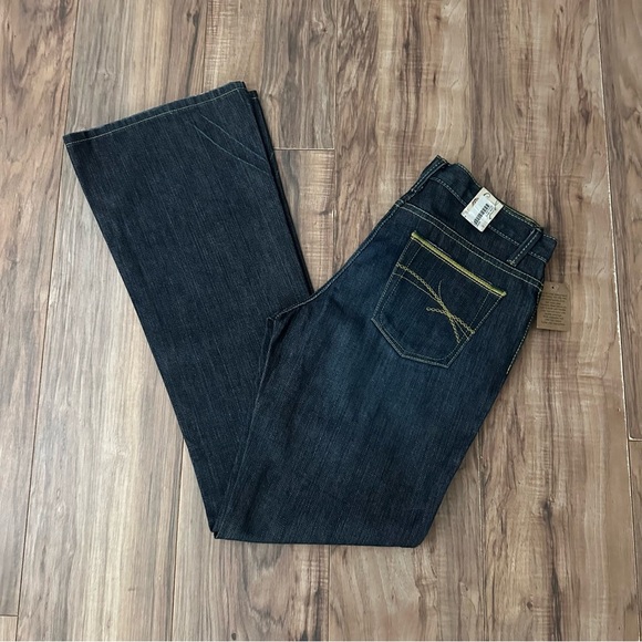 NWT RETRO Cruel Girl Ladies Deep Indigo Bootcut Flare Jeans β’ Size: 7x35 - Picture 1 of 10